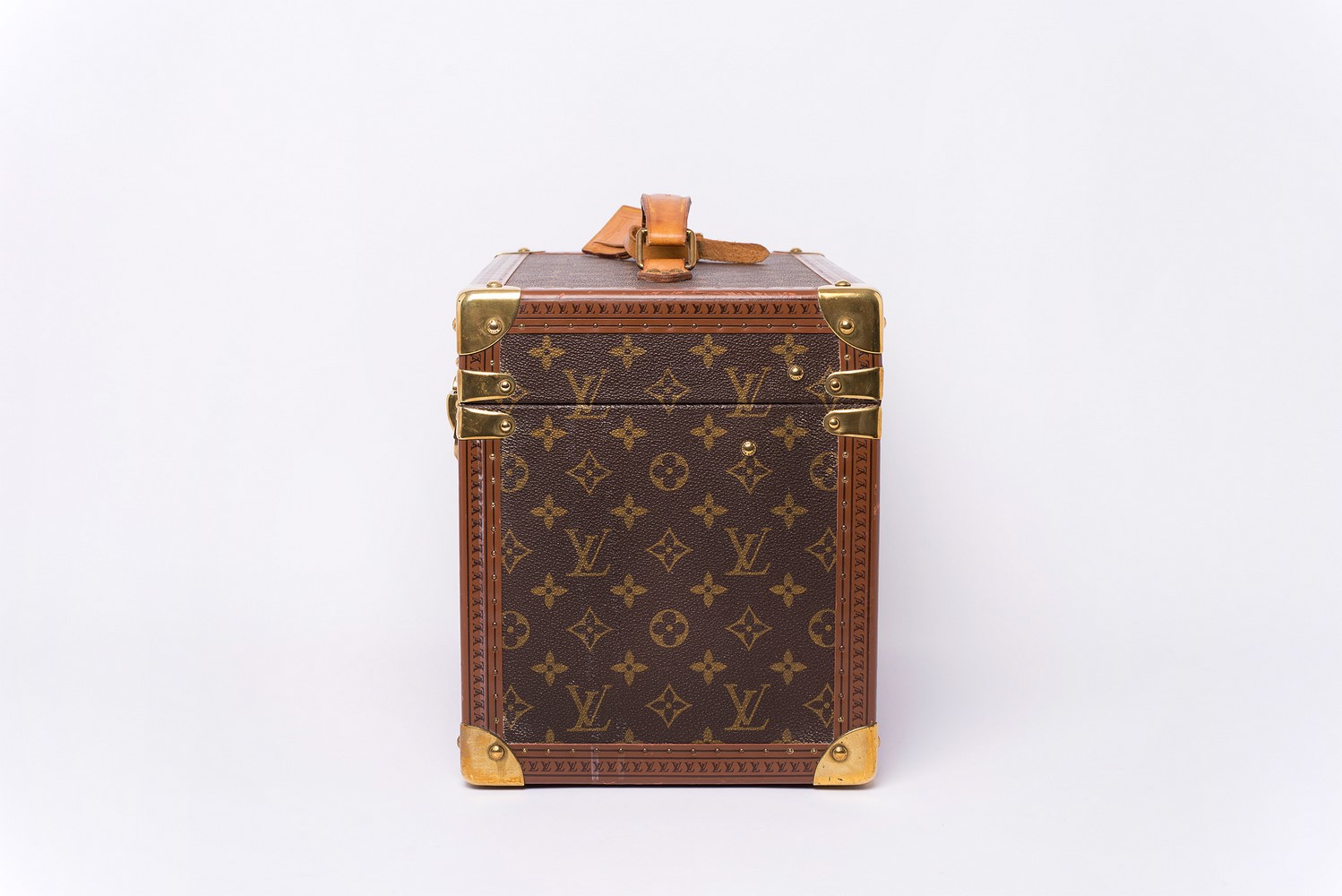 Vanity (Boîte à flacons) Louis Vuitton Vintage Authentique grand modèle en toile monogram brun